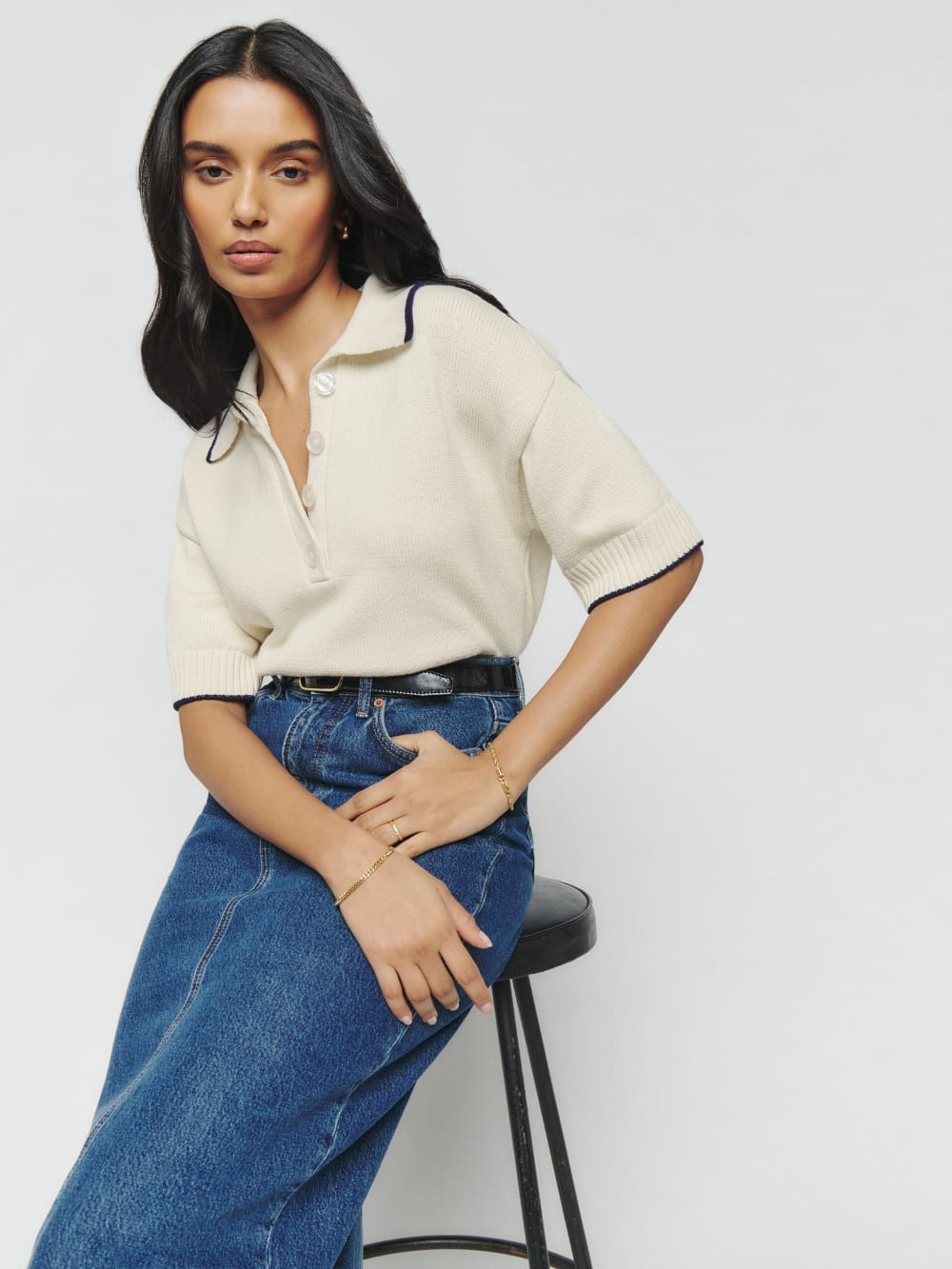 Pepito Cotton Collared Sweater | Reformation (Global)