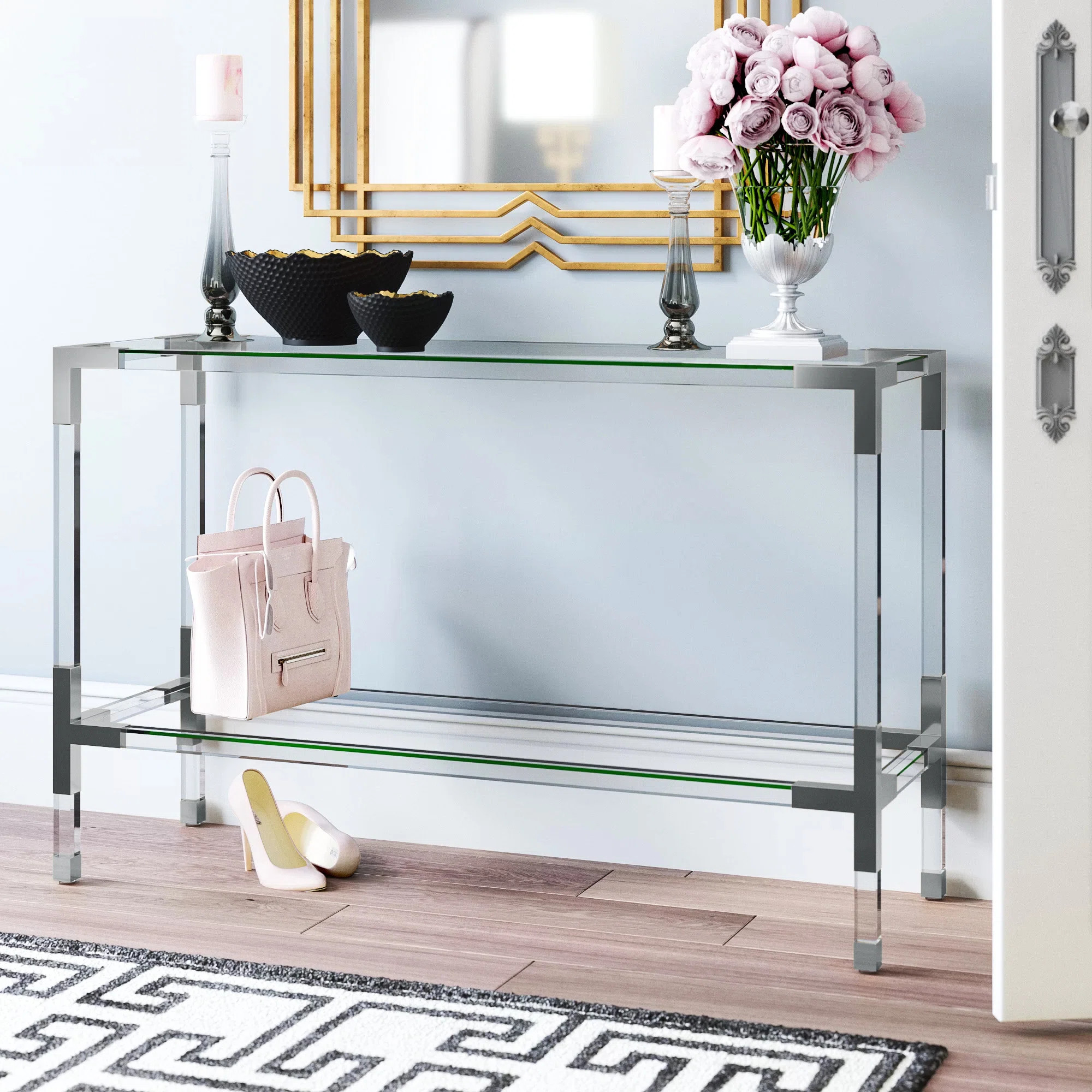 Funnell 47'' Glass Top Console Table | Wayfair North America
