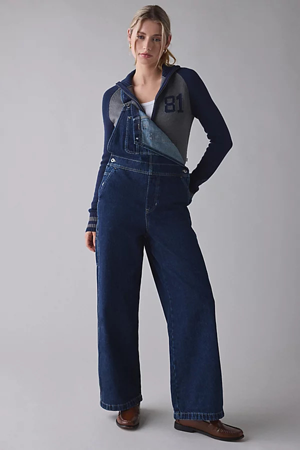 Dickies Mechanic Loose Fit Denim Overalls in Indigo, Women's at Urban Outfitters | Urban Outfitters (US and RoW)