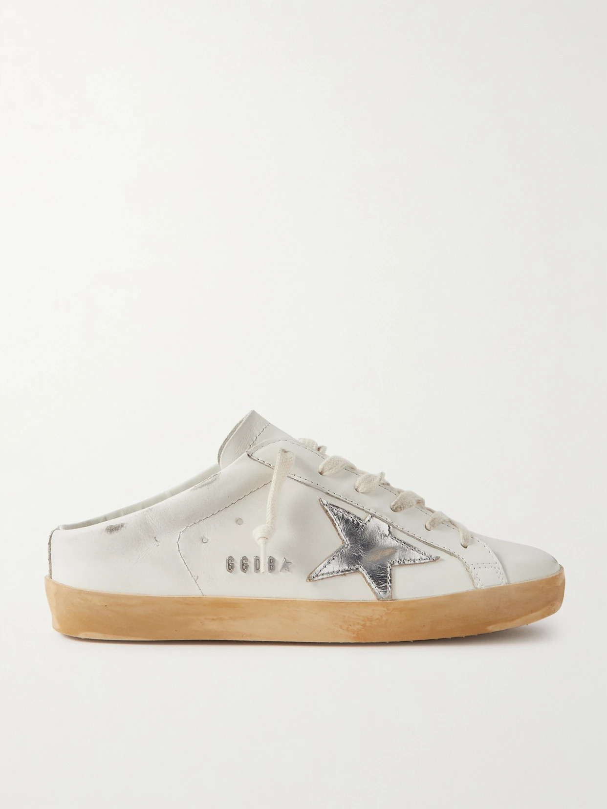 Golden Goose - Superstar Sabot Distressed Leather Slip-on Sneakers - White | NET-A-PORTER (US)
