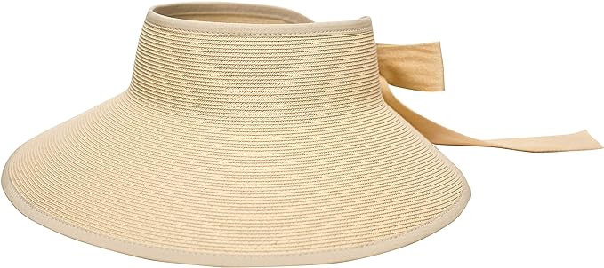 Pineapple&Star Vienna Visor Women’s Summer Sun Straw Packable UPF 50+ Beach Hat | Amazon (US)