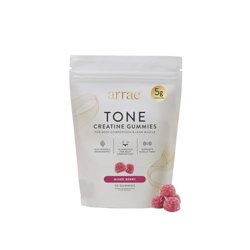 Arrae Tone Gummies – Creatine Monohydrate 5g for Women – Support Lean Muscle, Strength & Recovery – Hormone-Friendly Muscle Toning Supplement – Mixed Berry Flavor – 90 Count | Amazon (US)