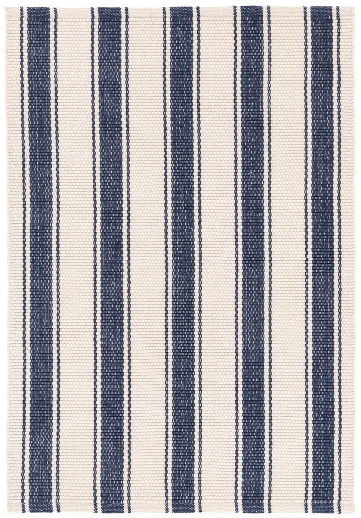 Now 30% Off! Blue Awning Stripe Indoor/Outdoor Rug | Annie Selke