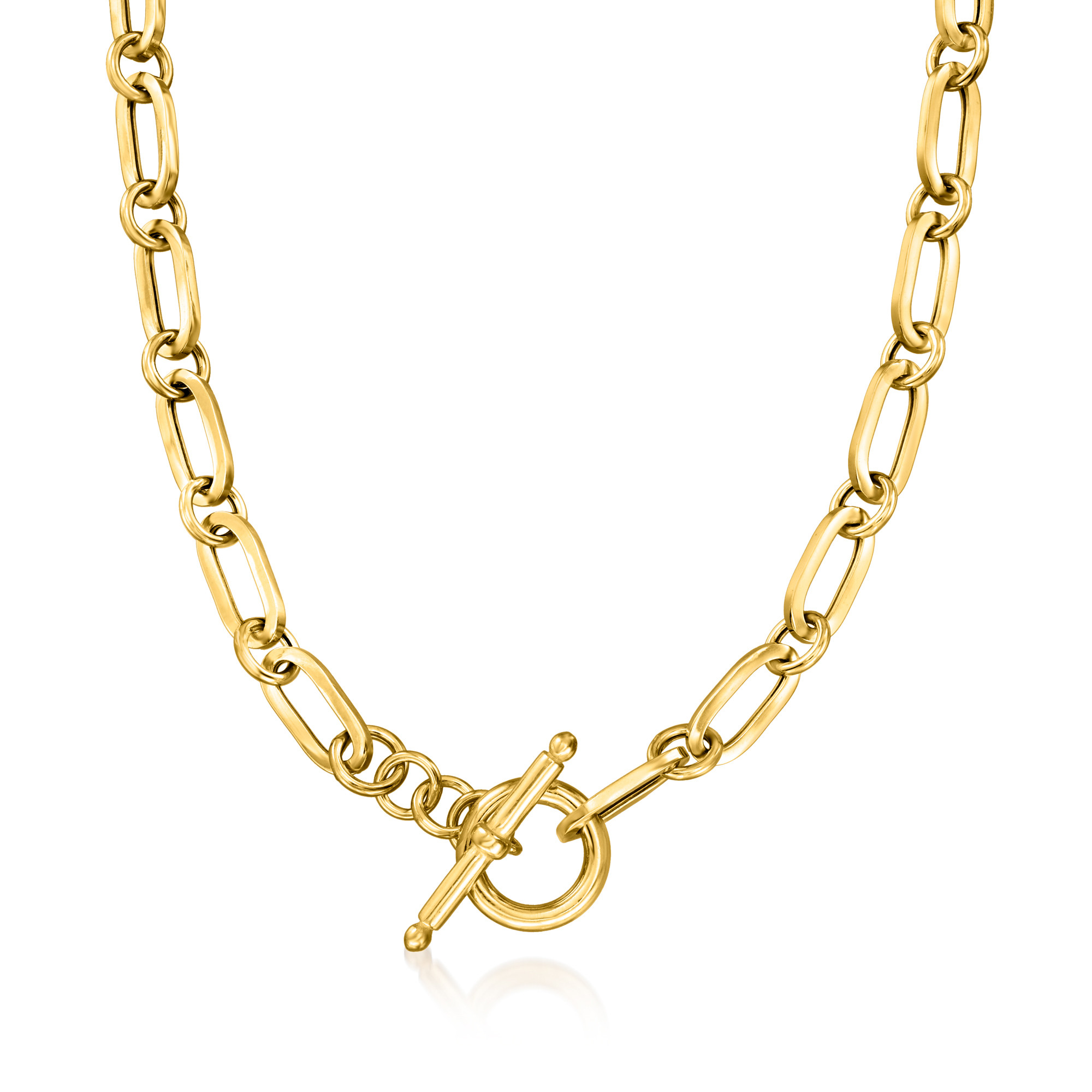 Italian 18kt Gold Over Sterling Paper Clip Link Necklace. 16" | Ross-Simons