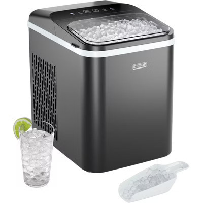 ICEMAN Compact Countertop Pebble Ice Machine, Makes 26 lbs/Day with Ice Scoop and Basket - Black | Target