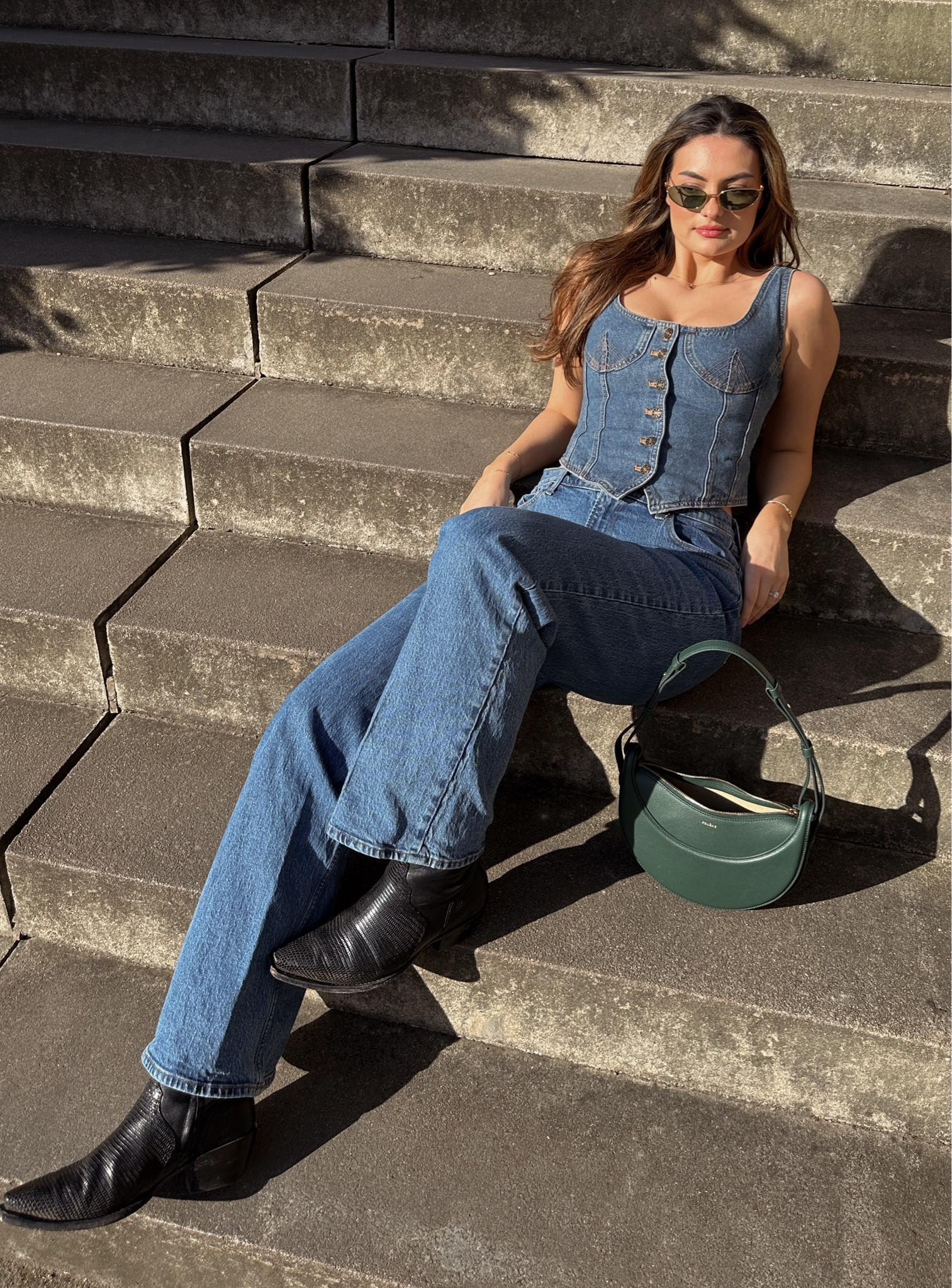 bag is Polene, jeans are on sale, code MARY for the top