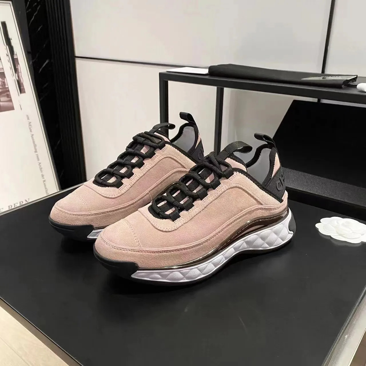 Designer shoe sports shoes women retro casual shoes suede leather stitching multi-color and versa... | DHGate