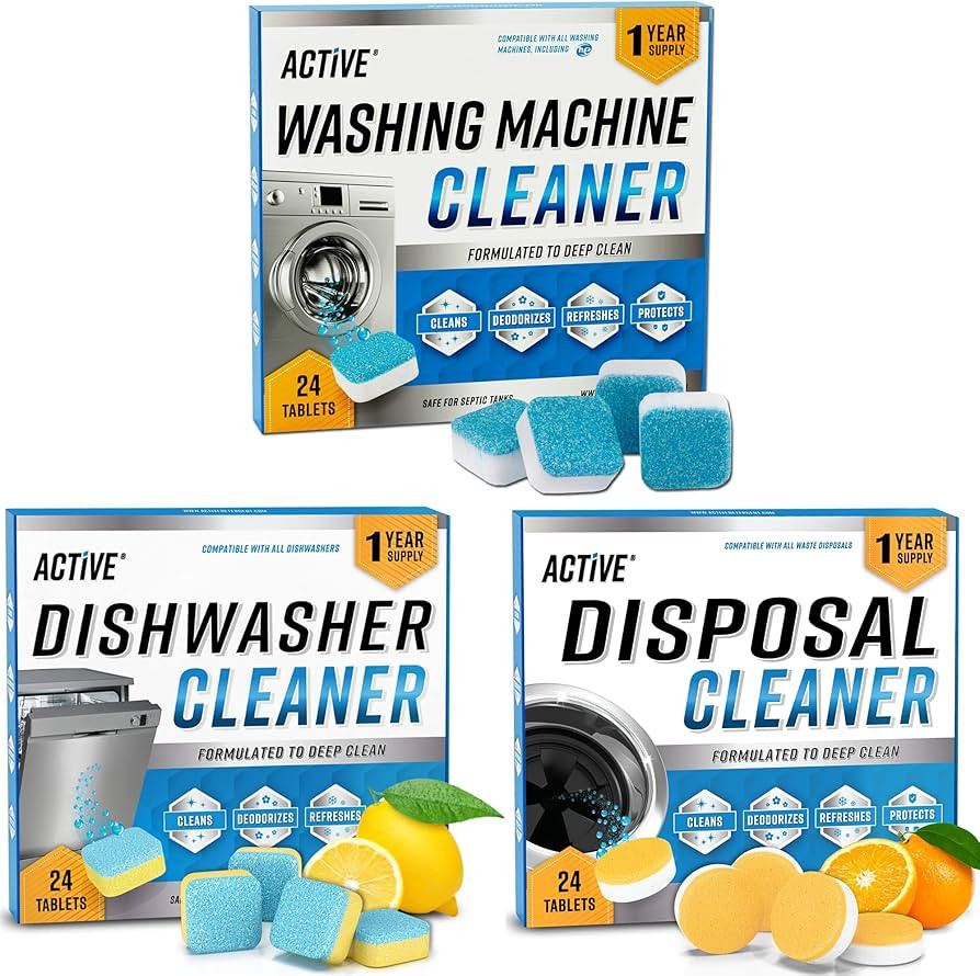Washing Machine Dishwasher & Disposal Cleaning Tablets - Appliance Refresh Bundle Includes 12 Mon... | Amazon (US)