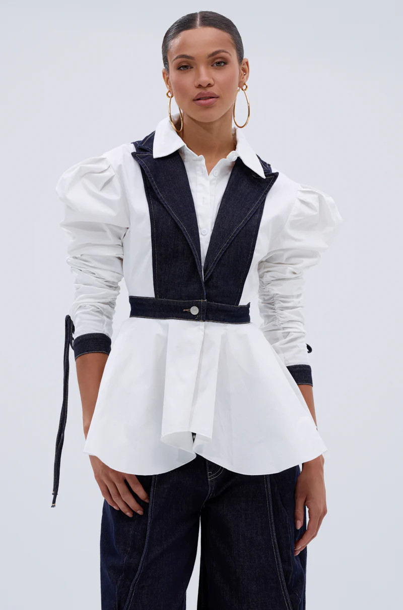 I ADORE YOU BUTTON DOWN BLOUSE | AKIRA