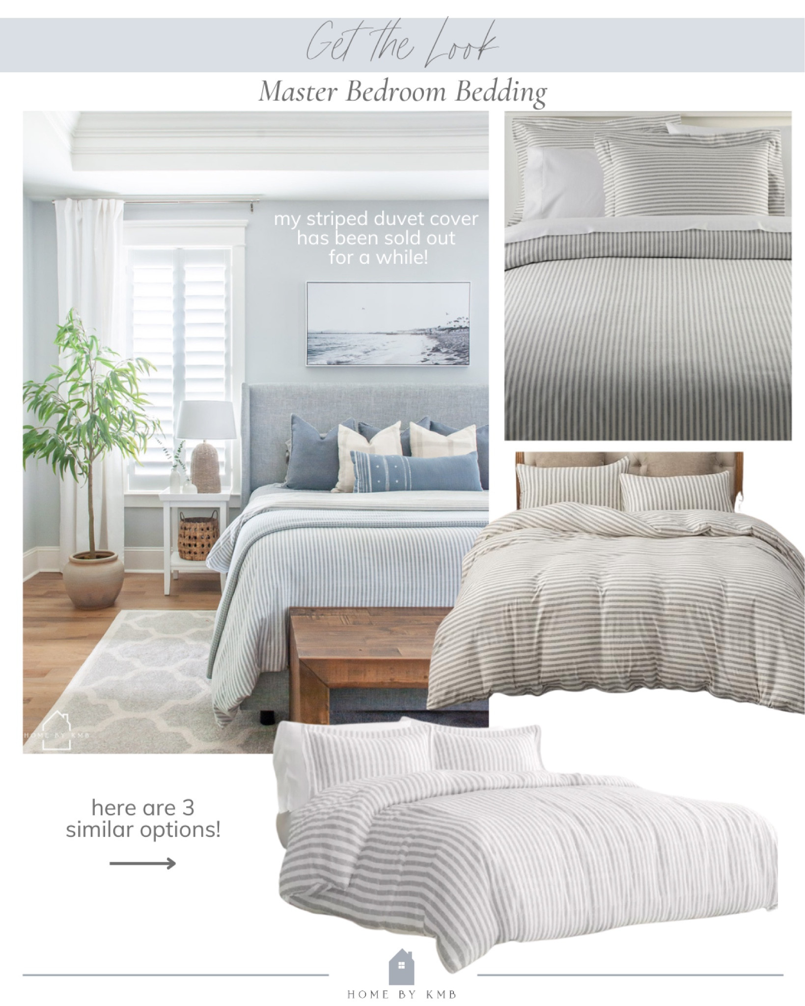 Gray and white striped duvet cover options!

#LTKHome