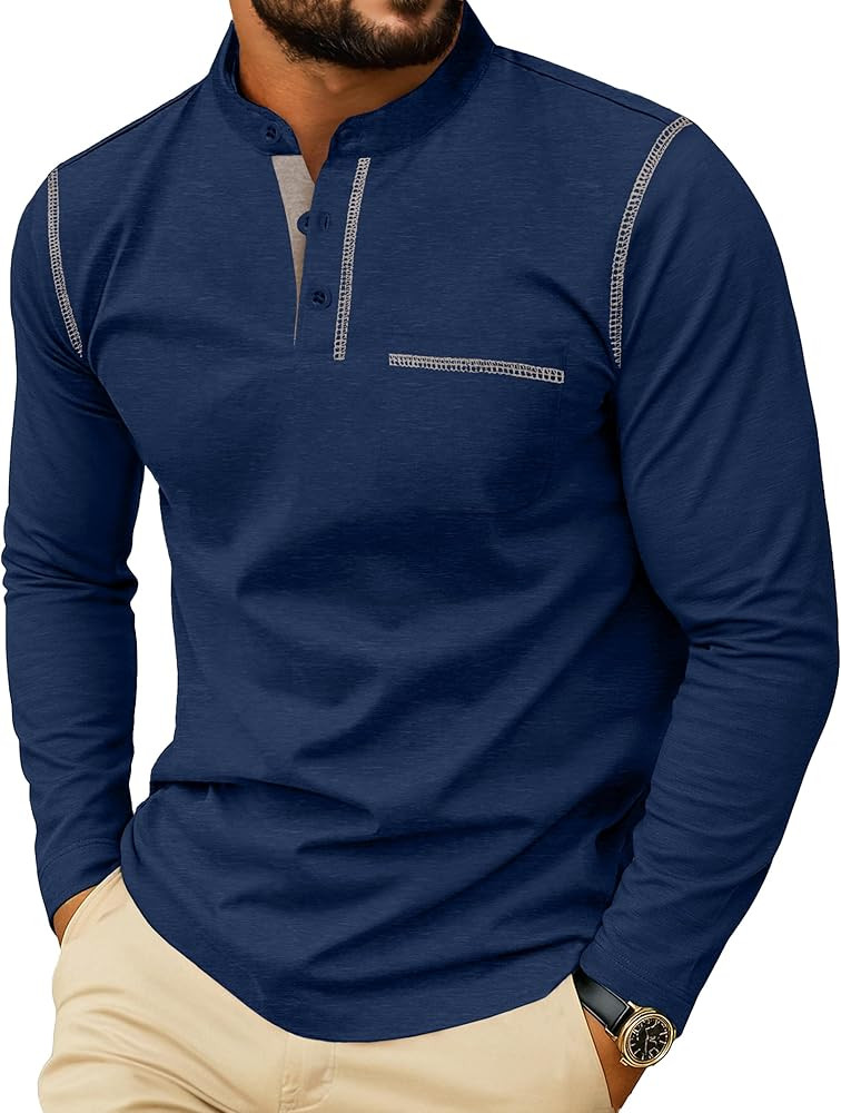 Sailwind Men's Henley Shirts Long Sleeve Button T-Shirt Casual Stylish Cotton Pullover Shirt with... | Amazon (US)