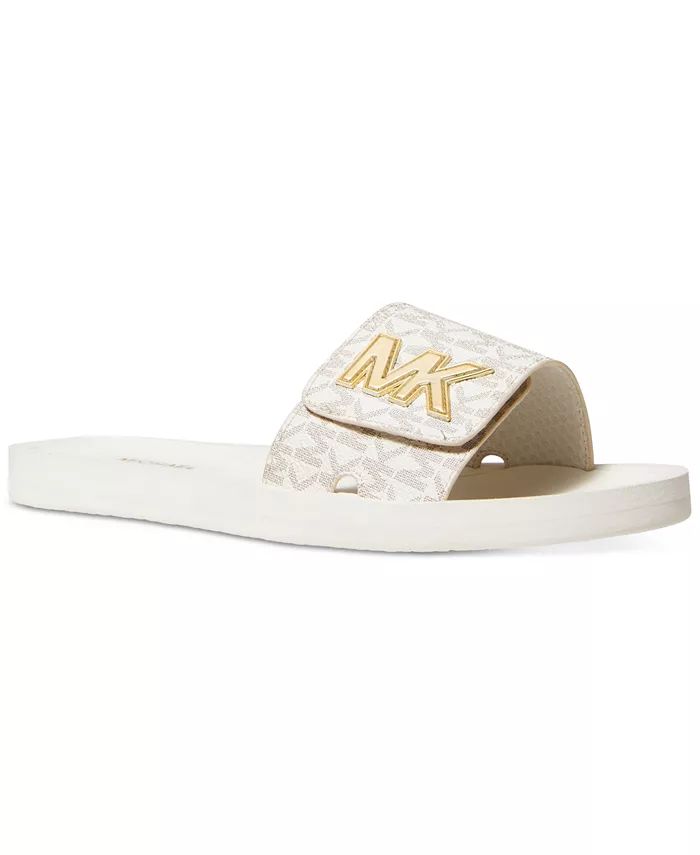 Women's MK Logo Pool Slide Sandals | Macys (US)