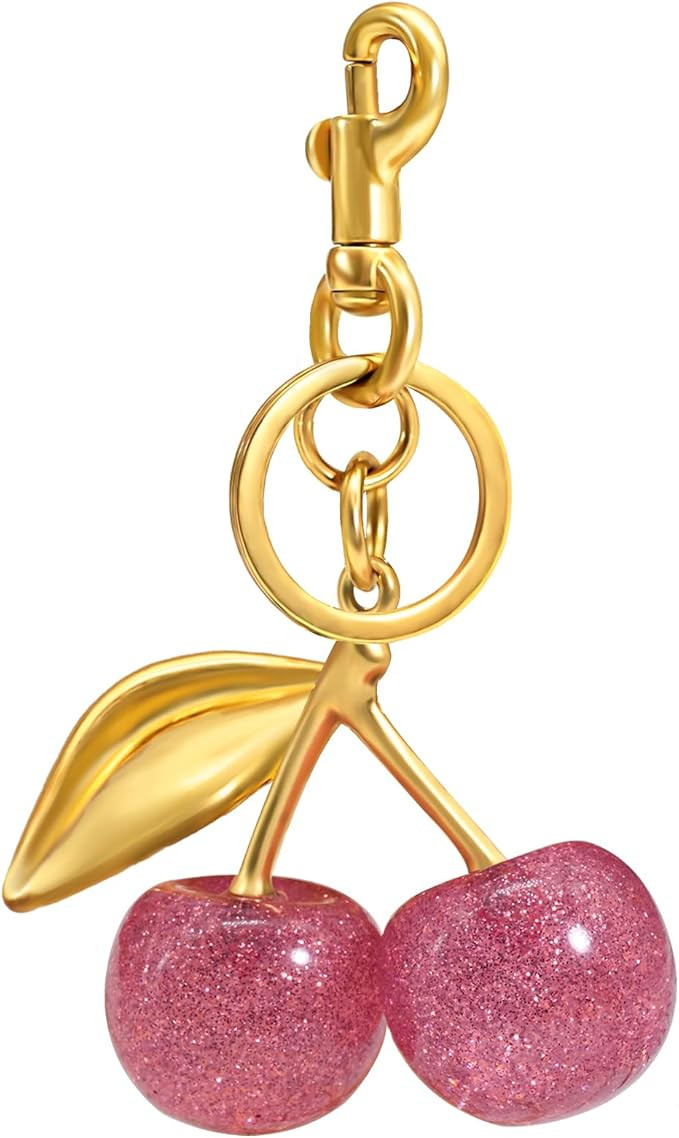 Cherry Keychain for Women Strawberry Apple Bag Charm Key Chain Accessories Gifts for Birthday Chr... | Amazon (US)