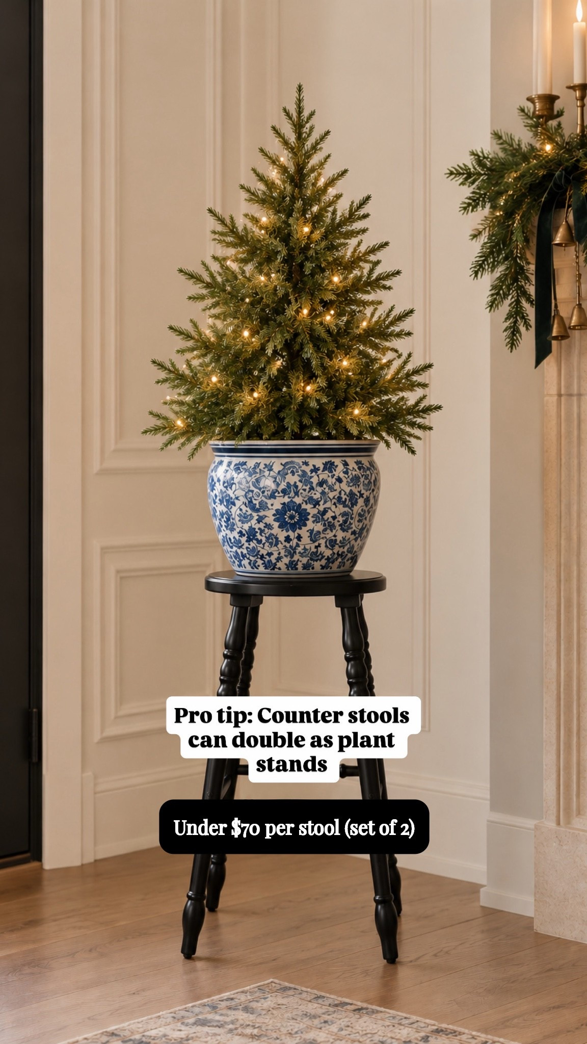 This might be my favorite little Christmas decorating trick yet! 🎄✨

Instead of taking up valuable floor space, put a small Christmas tree in a pretty blue & white planter and elevate it on a stool. It instantly makes the tree feel like part of the decor—and I LOVE the height it adds to a corner.

The black stool + blue & white ginger jar is such a classic combination too. 🤍💙

✨ Shop the tree, planter & stool through my LTK!

#LTKHome #LTKSaleAlert #LTKSeasonal