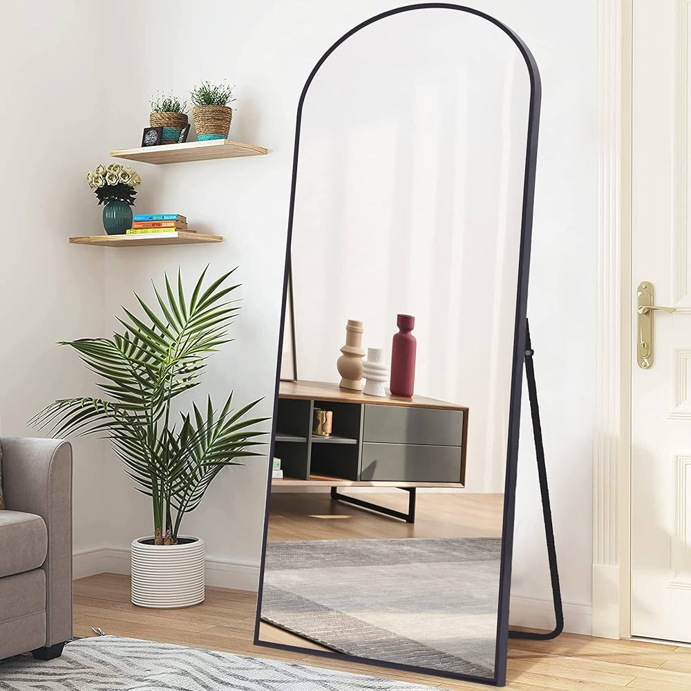 COFENY Full Length Mirror, 71" x 30" Arched Mirror Full Length Black Floor Wall Mirror Standing, ... | Amazon (CA)