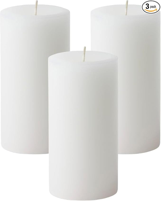 Mister Candle Citronella Candles, Ideal for Outdoor & Indoor, 3x6 Pillar Candles Set of 3, Hand P... | Amazon (US)