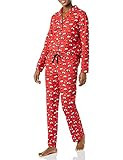 Amazon Essentials Women's Flannel Long-Sleeve Button Front Shirt and Pant Pajama Set | Amazon (US)