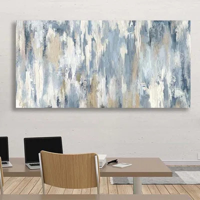 Large Abstract Wall Art - Gray Blue Beige Canvas Pictures For Living Room Contemporary Painting Prints Decor Modern Graffiti Artwork Wall Art For Bedr | Wayfair North America