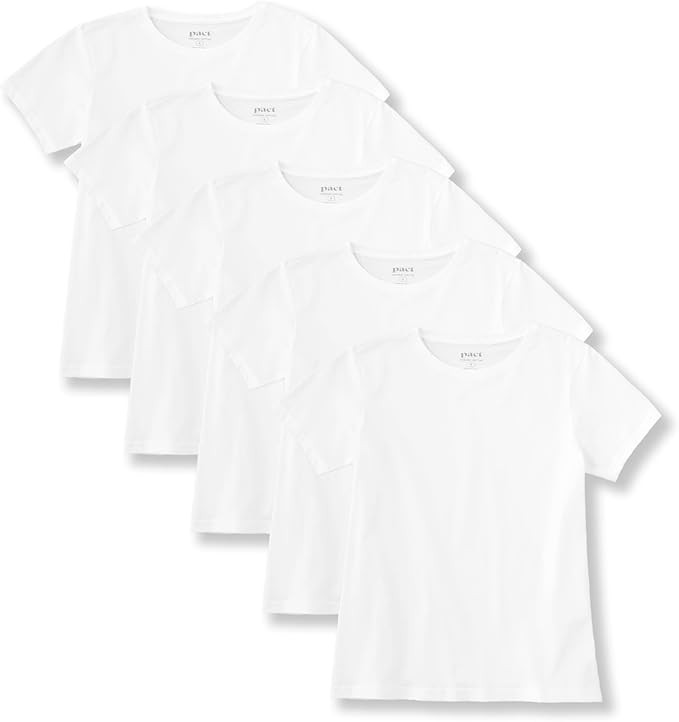 Pact Women's Organic Softspun Semi-Fitted Crew Neck T-Shirt, Pack of 5 | Amazon (US)