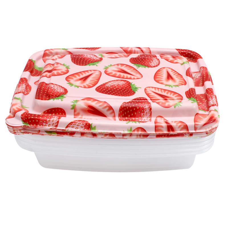 10-Piece Rectangle Strawberry Food Storage Containers | At Home