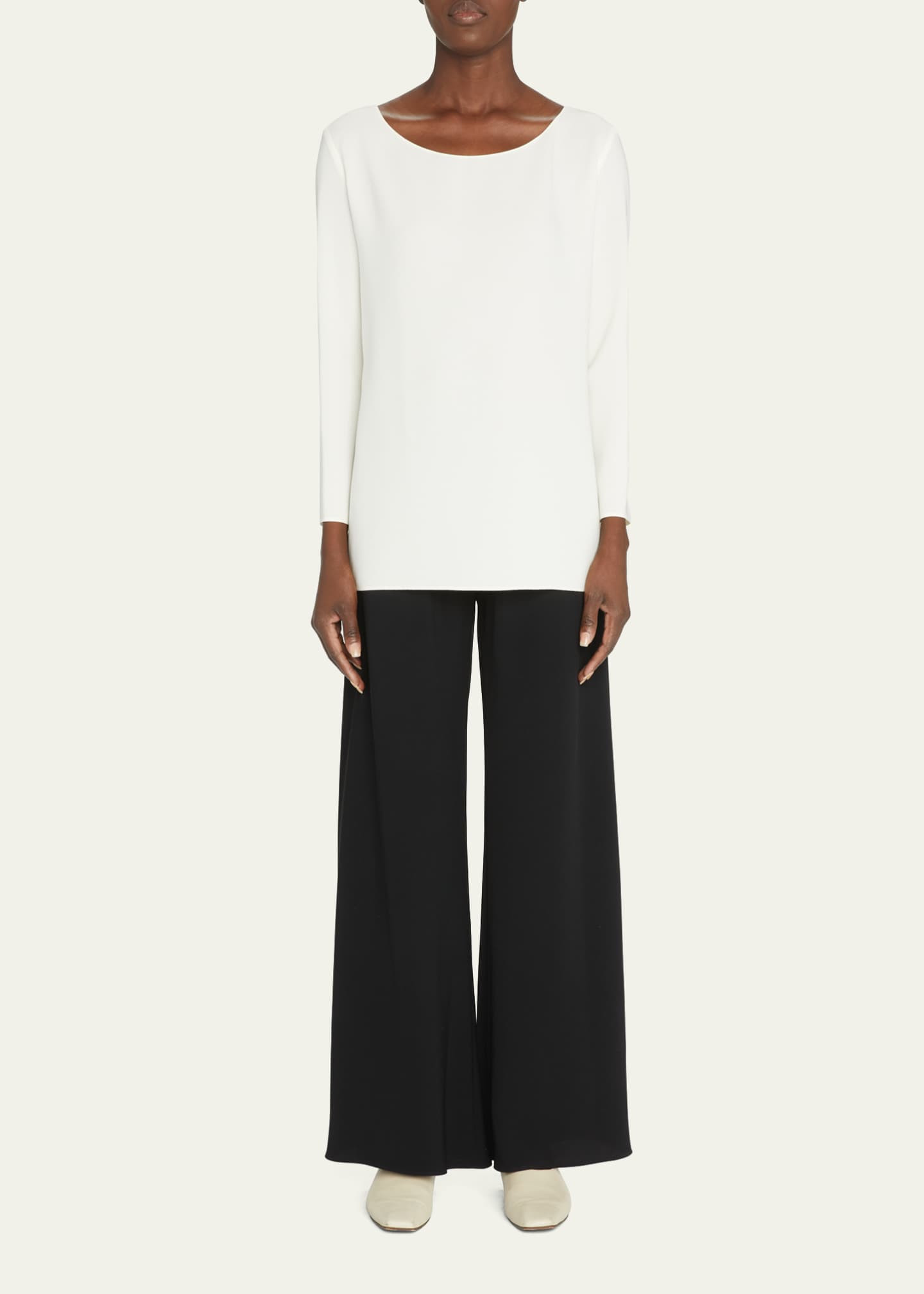 THE ROW Gala Wide-Leg Crepe Pants | Bergdorf Goodman