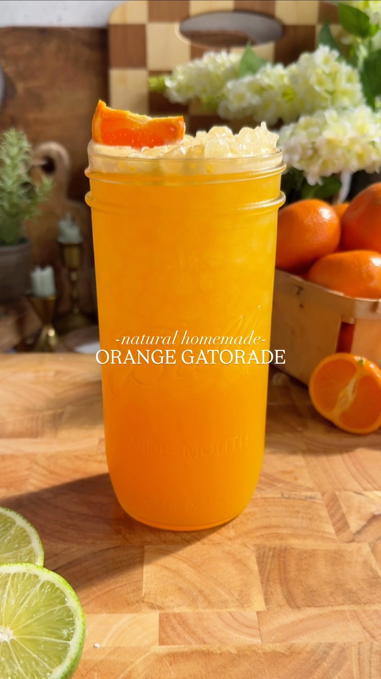 Skip the store-bought stuff and make my All-Natural Orange Gatorade instead! It’s refreshing, loaded with electrolytes, and comes together in minutes. My strawberry and kiwi flavors blew up over the last two weeks, so I had to try a new twist. This citrusy version is a total win!  💦🍊


➡️All you need are six simple ingredients: coconut water, aloe vera juice (or green tea), oranges, lime juice, salt, and a touch of honey or maple syrup.

✨Nature’s Homemade Orange Gatorade✨

Ingredients: serves 2
✨1 ½ cups coconut water (natural electrolytes + potassium)
✨1 cup aloe vera juice (antioxidants + supports digestion) can sub regular or decaf green tea here or double the coconut water
✨2 cuties, peeled (natural sweetness + vitamin C + potassium for hydration)
✨1 tbsp lime juice (electrolytes + refreshing citrus flavor)
✨¼ tsp salt (helps replenish sodium lost through sweat)
✨1 tbsp honey or maple syrup (natural sweetener)
✨Ice
✨Lime or cutie wedge (for garnish)

Instructions:
1.Add the coconut water, aloe vera juice, cuties, lime juice, salt, and honey or maple syrup to a blender.
2.Blend until smooth, then strain through a fine mesh sieve to remove pulp.
3.Pour over a glass of ice and garnish with an orange wedge. Enjoy!

✨Tag a friend who needs this and come back next week for another flavor!

#naturesgatorade #homemade #allnatural #electrolytes #mocktails #hydratation #easyrecipes #homemaderecipes #allnatural

#LTKSeasonal #LTKSaleAlert #LTKHome