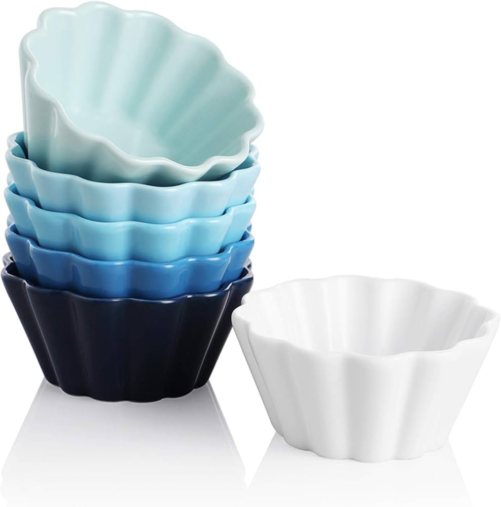 Sweejar Porcelain Ramekins for Creme Brulee, 8 Ounce Cupcake Baking Cups, Ceramic Souffle Dishes ... | Amazon (US)