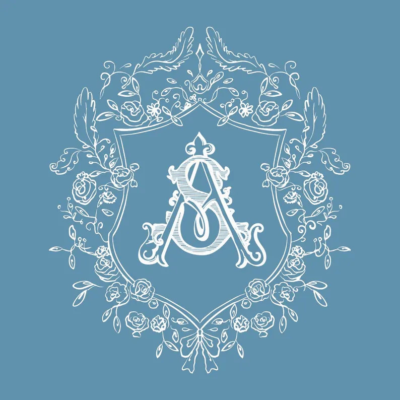 Wedding Crest & Monogram Digital Download Custom Crest Design Personalized Wedding Monogram Hand-... | Etsy (US)
