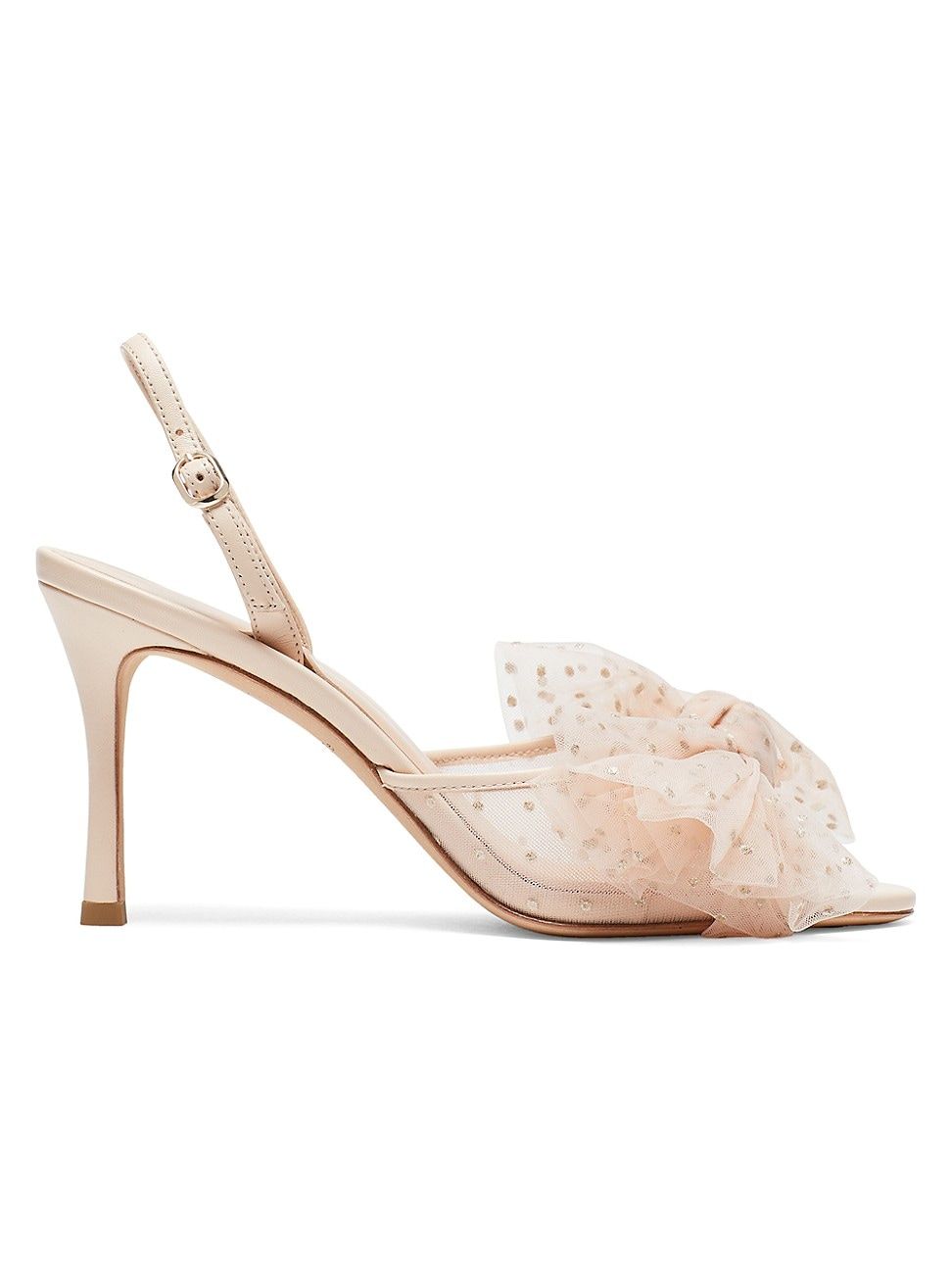 Bridal Sparkle Tulle & Leather Slingback Sandals | Saks Fifth Avenue