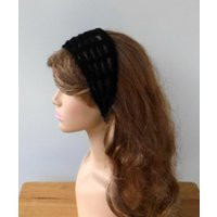 Black Dread Headband Dreadband Head Hair Band Wrap Scarf Hippie Crochet Bandana, Black Tie | Etsy (US)