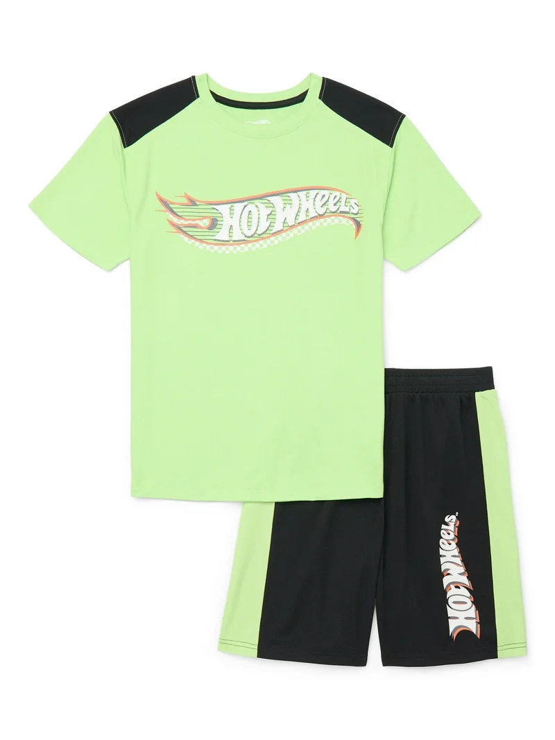 Hot Wheels Boys Graphic Active T-Shirt and Mesh Shorts Set, 2-Piece, Sizes 4-12 | Walmart (US)