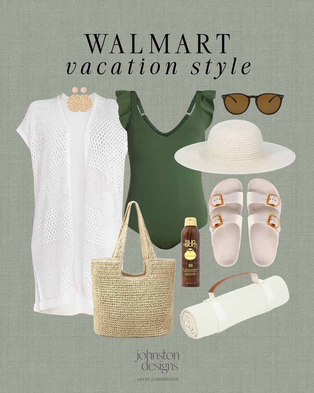 Walmart vacation style featuring one piece swimsuit, white coverup, straw tote, sandals, sun hat, and beach ready essentials for effortless resort wear. ☀️🌴

Walmart fashion, vacation outfit, resort wear, one piece swimsuit, beach outfit, poolside outfit, summer outfit ideas, straw tote bag, beach sandals, sun hat, affordable vacation outfits, coastal style 

 #LTKootd #LTKSwim #LTKTravel