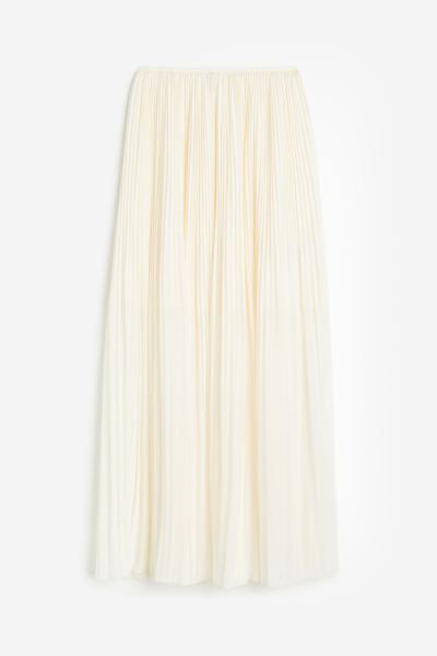 Pleated Skirt - Cream - Ladies | H&M US | H&M (US + CA)