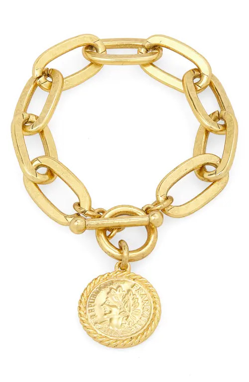 Karine Sultan Coin Charm Bracelet in Gold at Nordstrom | Nordstrom
