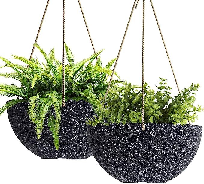 Hanging Planters for Outdoor Plants - 10 Inch Indoor Flower Pots with Drainage, Plants Pots, Spec... | Amazon (US)
