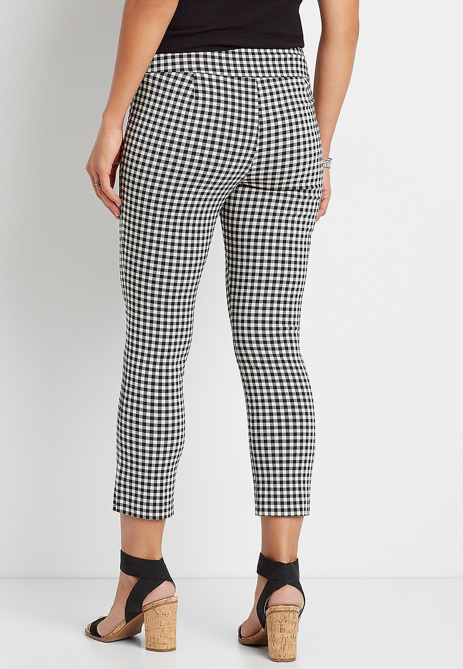 Gingham Bengaline Cropped Pant | Maurices