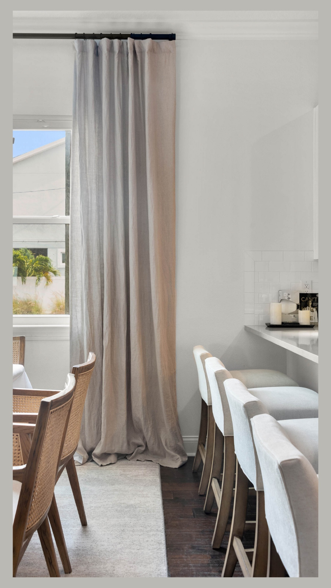 Organic Modern Kitchen/Dining 

Wayfair home linen chair 
Pottery barn linen curtain 
Cast iron black curtain rod 
Cast iron curtain clips rings
Cast iron curtain caps
Scout and nimble brushed ebony dining chair 
Amazon dining home area rug 
Lumens pendant light 

#LTKstyletip #LTKhome #LTKSeasonal