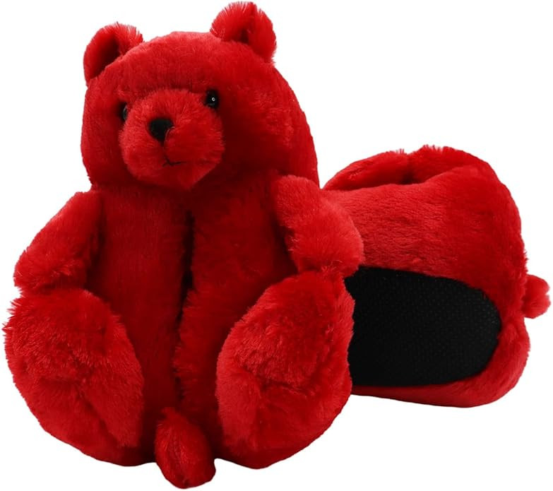Teddy Bear Slippers, Cute Animal Indoor Soft Plush Home Warm Slippers, Anti-Slip Thicken Sturdy P... | Amazon (US)