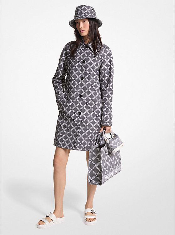 Empire Logo Jacquard Balmacaan Coat | Michael Kors US