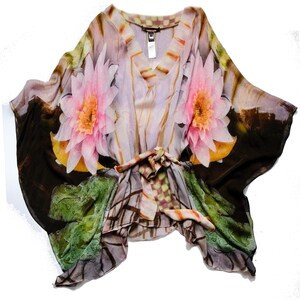 Roberto Cavalli 2006 Silk Water Lily Print Kaftan Dress - Batwing Sleeves | Etsy (Global)
