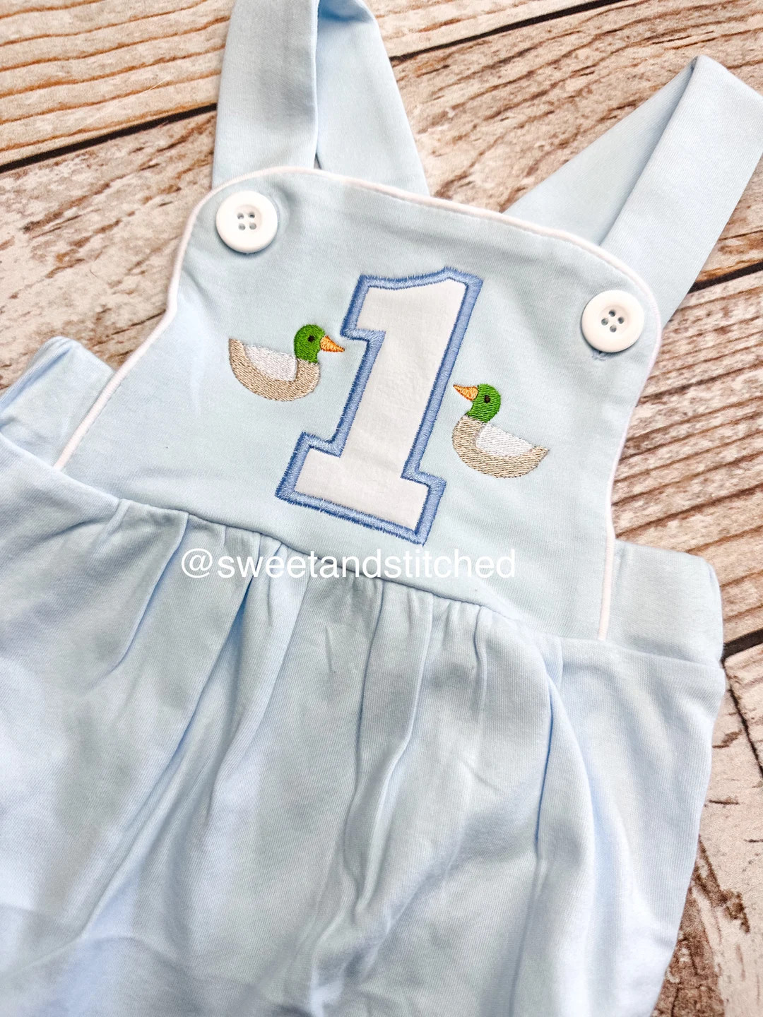 Monogrammed Baby Boy Birthday Romper With Mallard Ducks, Duck Birthday Outfit, Mallard Themed Cak... | Etsy (US)