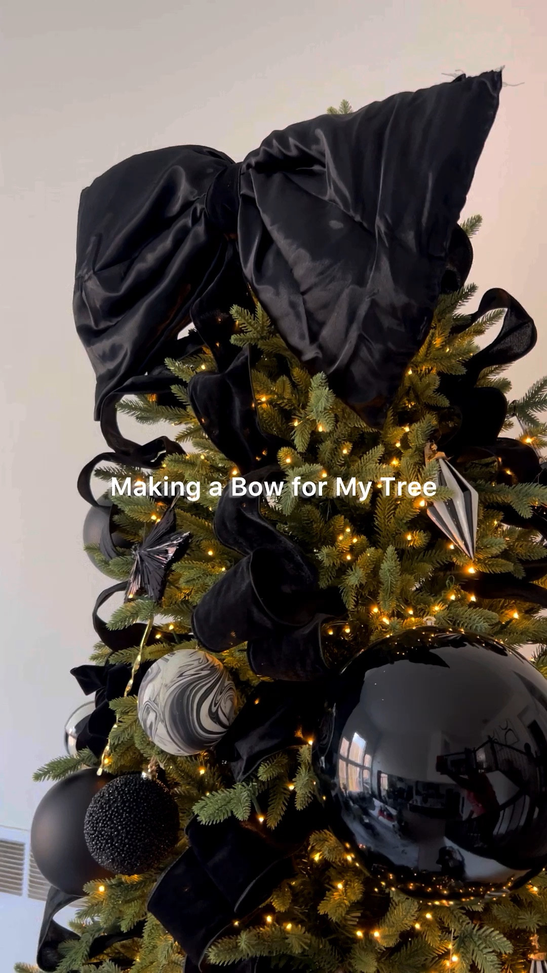 Black Tie themed Christmas Tree Decor 