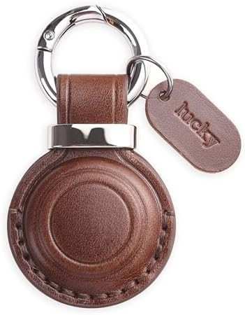Genuine Leather AirTag Keychain Holder - Compatible with Apple AirTag Holder Keychain, Secure Hid... | Amazon (US)