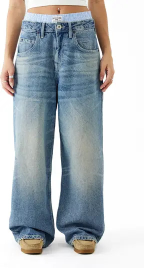 BDG Urban Outfitters Boxer Waistband Wide Leg Jeans | Nordstrom | Nordstrom
