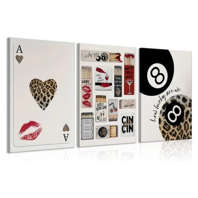 Trendy Matchbox Canvas Wall Art Leopard Ace Of Spades Pictures Wall Decor How Lucky Are We Funky 8 Pool Ball Posters Prints For Girl Dormitory Apartme | Wayfair North America