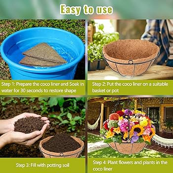 Legigo 3 Pack 16 Inch Hanging Basket Coco Liners Replacement, 100% Natural Round Coconut Coco Fib... | Amazon (US)