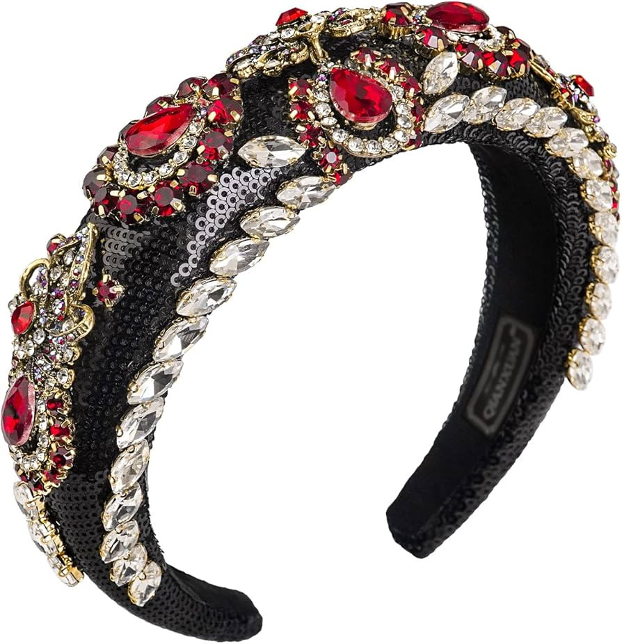 Solid Color Wide Headbands For Women Diamond Rhinestone Headbands For Women Top Knot Headband Cry... | Amazon (US)