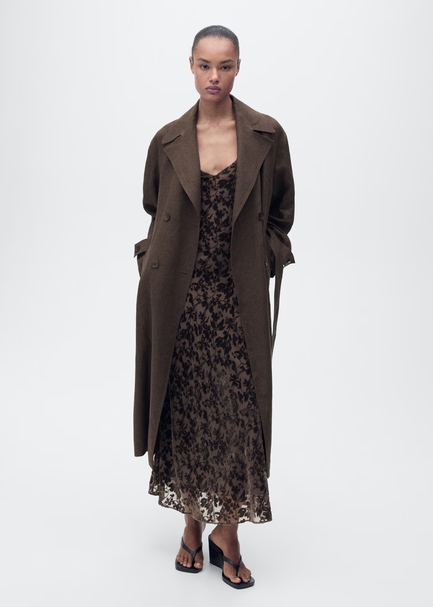 Double breasted linen trench - Women | MANGO United Kingdom | MANGO (UK)