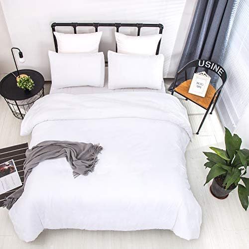 Wellboo White Comforter Sets Plain Color Bedding Comforter Sets King Women Men All White Bedding ... | Amazon (US)