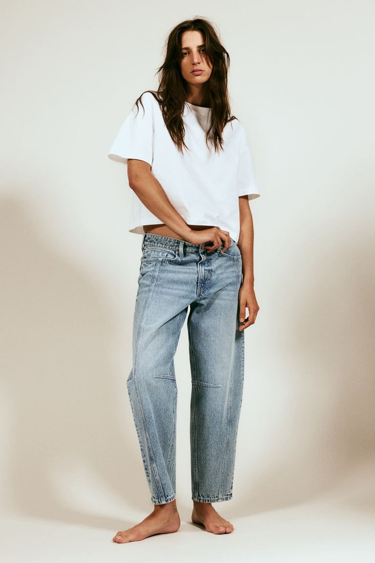 Super Barrel Regular Jeans - Regular waist - Long - Light denim blue - Ladies | H&M US | H&M (US + CA)
